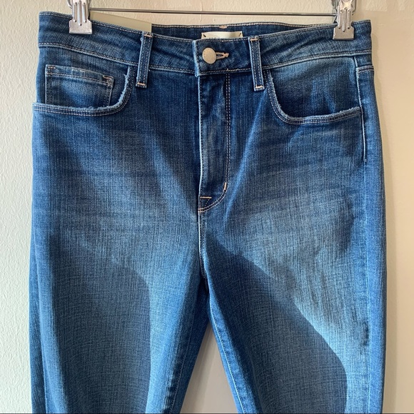 La’gence High Line hi rise skinny medium wash distressed chewed hem women sz 28 - Picture 3 of 10